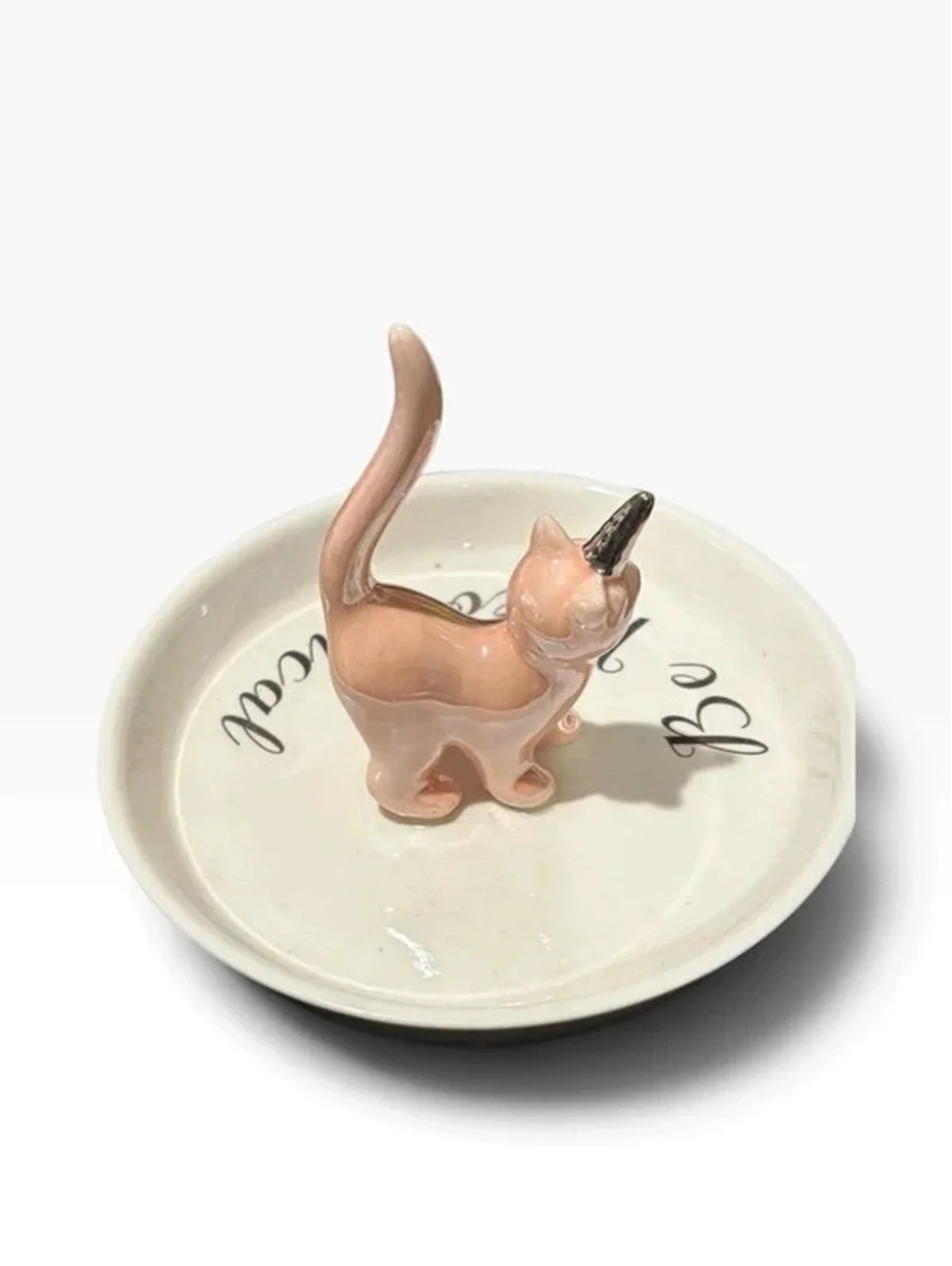 Villa Décor Be Meowgical Cat Unicorn Ceramic Trinket Ring